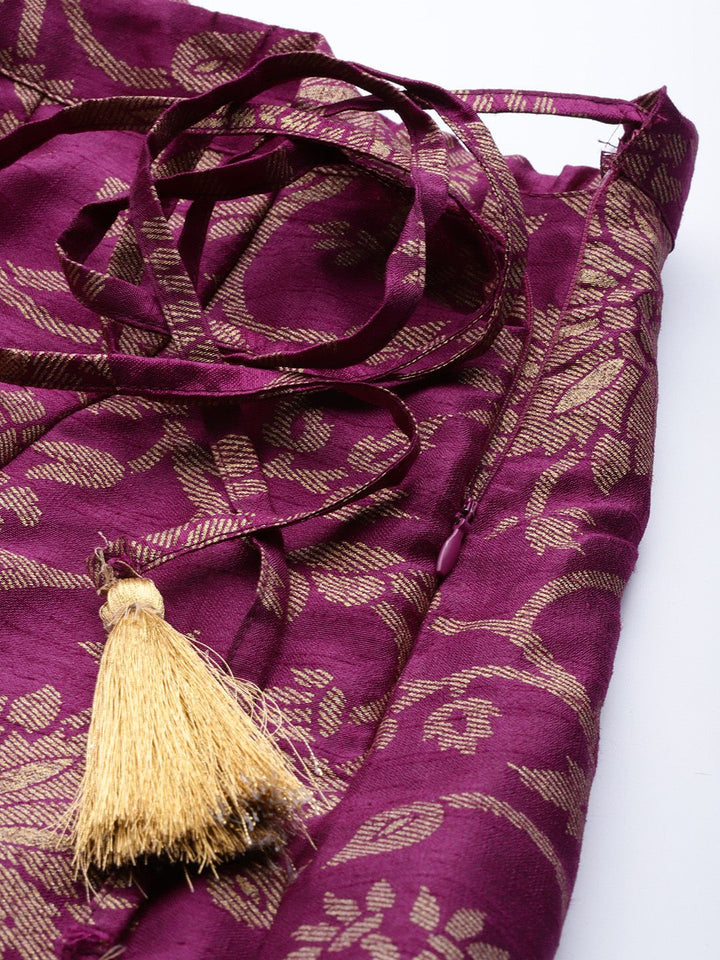 Shae by SASSAFRAS Charming Purple Floral Jacquard Skirt