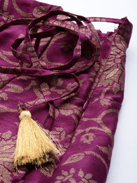 Shae by SASSAFRAS Charming Purple Floral Jacquard Skirt