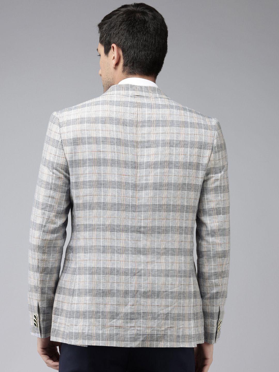 Park Avenue Checked Single-Breasted Super Slim Fit Formal Blazer