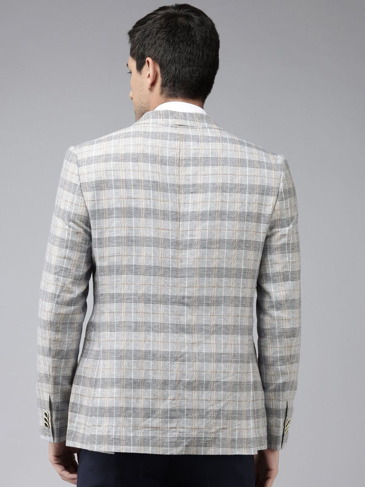 Park Avenue Checked Single-Breasted Super Slim Fit Formal Blazer