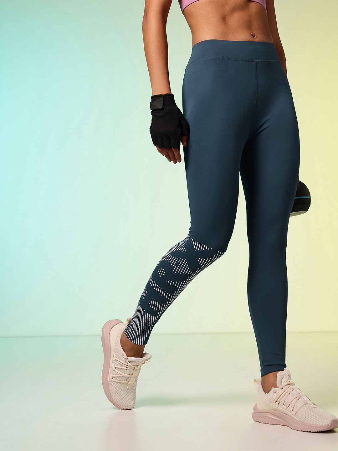 HRX by Hrithik Roshan Women Unity Story Rapid-Dry Printed Training Tights