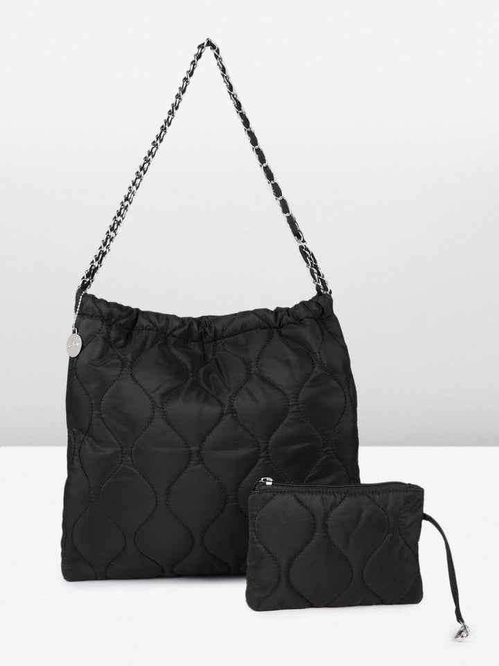 DressBerry Structured Quilted Shoulder Bag with Pouch