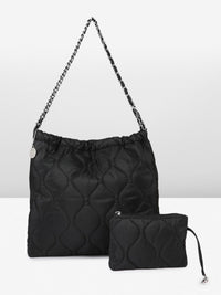 DressBerry Structured Quilted Shoulder Bag with Pouch