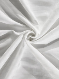 KLOTTHE White Striped Flat 300 TC King Fine Bedsheet dengan 2 Sarung Bantal-270X250 cm