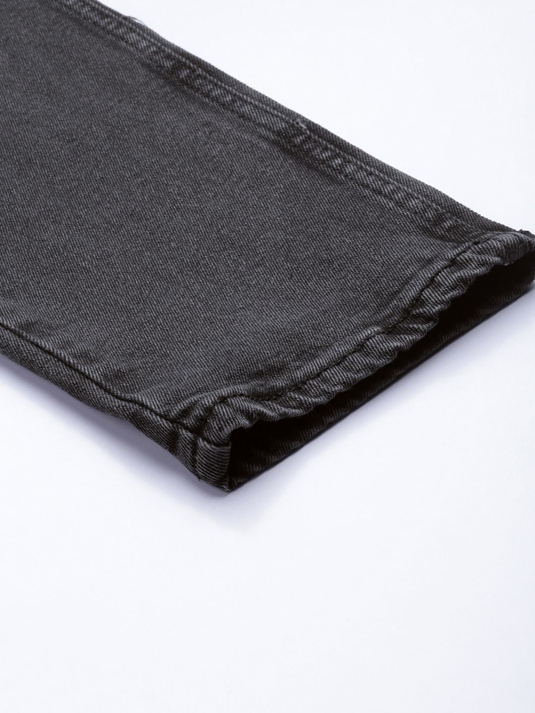 The Indian Garage Co Men Charcoal Slim Fit Low Distress Light Fade Stretchable Jeans