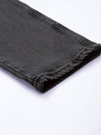 The Indian Garage Co Men Charcoal Slim Fit Low Distress Light Fade Stretchable Jeans