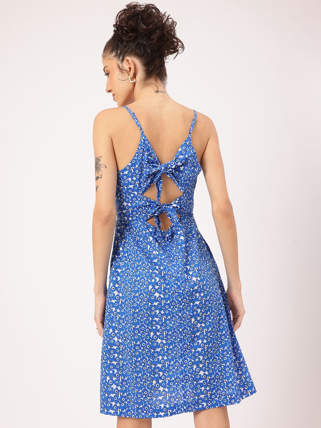 DressBerry Floral Print Styled-Back Knee Length Dress