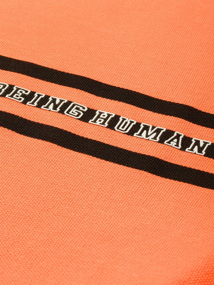 Being Human Printed Polo Collar Pure Cotton T-shirt