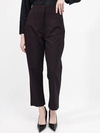 RAREISM Women Tapered Fit Cotton High-Rise Trousers