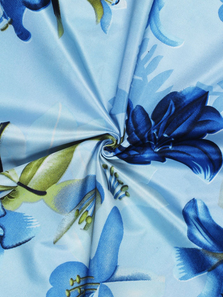 Story@home Blue & Green 2 Pieces Floral Door Curtain