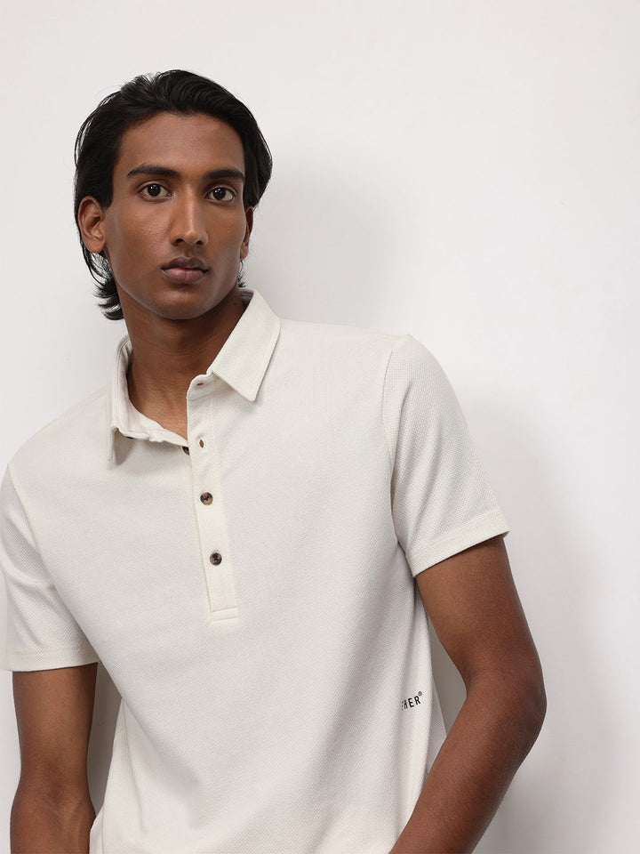 ether Kora Textured Polo Collar T-shirt
