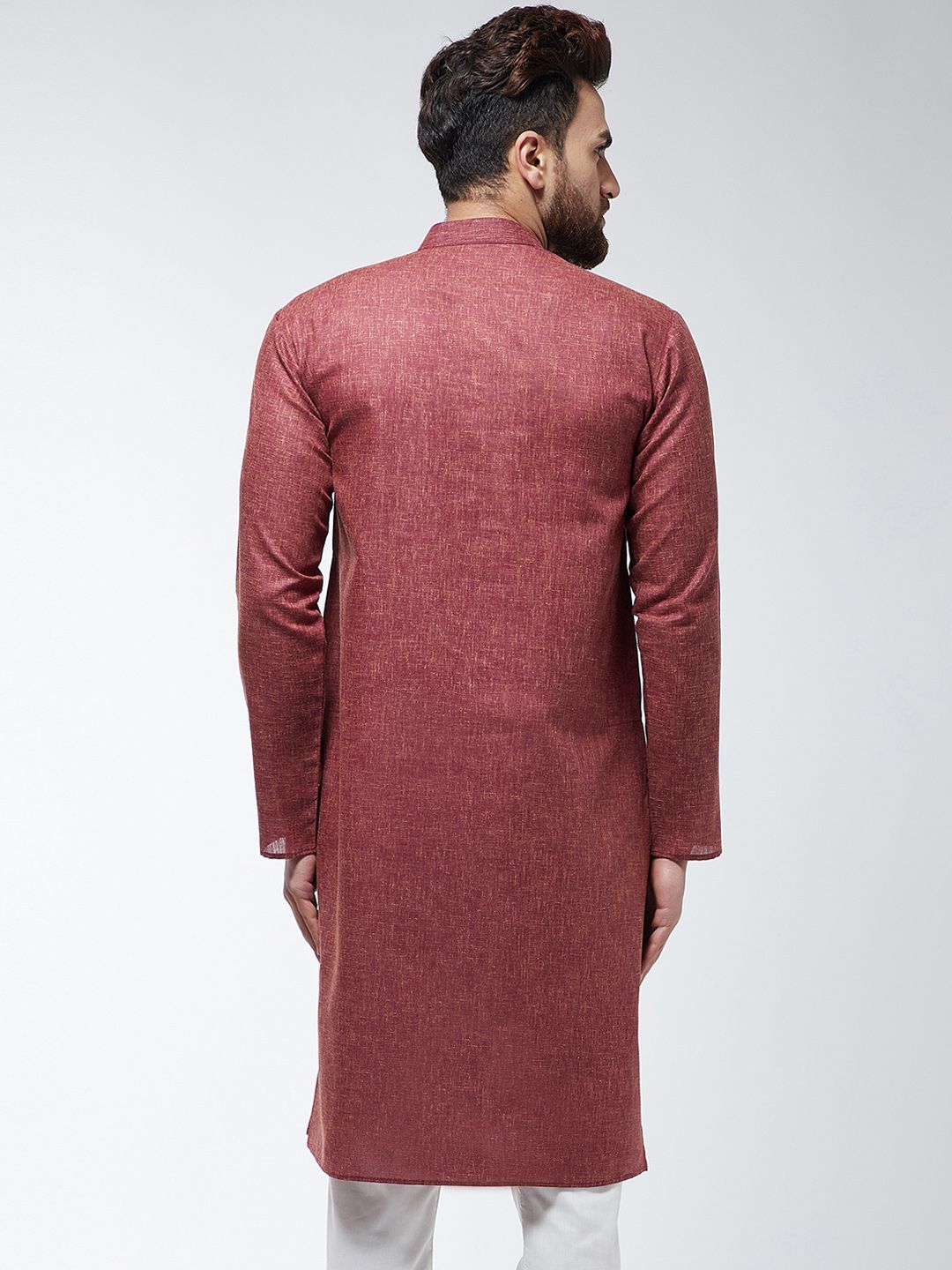 SOJANYA Lelaki Brown Solid Kurta Lurus