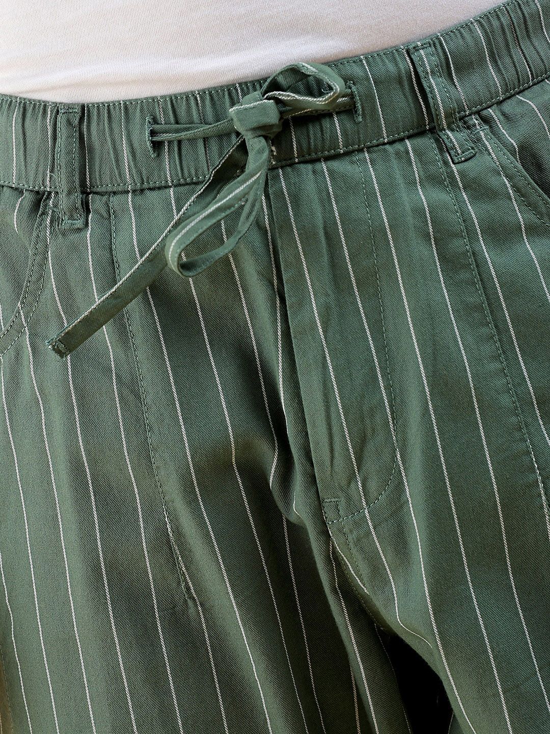 The Indian Garage Co Men Striped Loose Fit Trousers