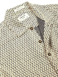 Thomas Scott Men Vertical Stripes Striped Semi-Sheer Casual Crochet Shirt