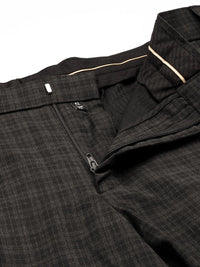 Park Avenue Men Mid-Rise Checked Smart Trousers
