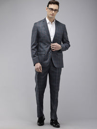Park Avenue Checked Notched Lapel Single-Breasted Formal 2 Piece Suits