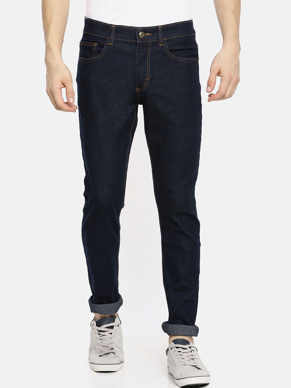 Garage CO Indian Lelaki Biru Slim Fit Mid-Rise Clean Jeans Jeans