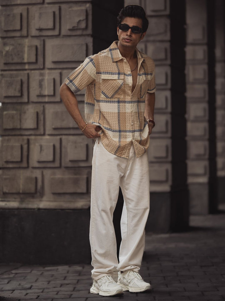 Powerlook Men Tartan Checks Opaque Checked Cotton Casual Shirt