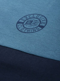 Difference of Opinion Men Navy Blue Colourblocked Round Neck Pure Cotton T-shirt