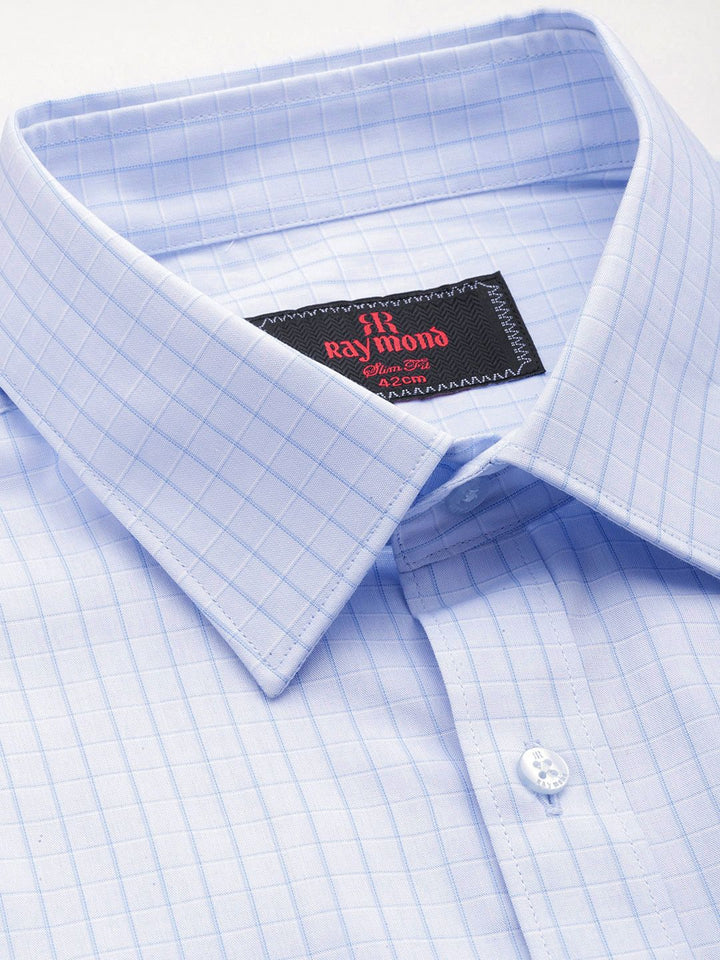 Raymond Pure Cotton Slim Fit Checked Formal Shirt