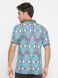 Being Human Geometric Printed Polo Collar Regular Fit Cotton Regular T-shirt
