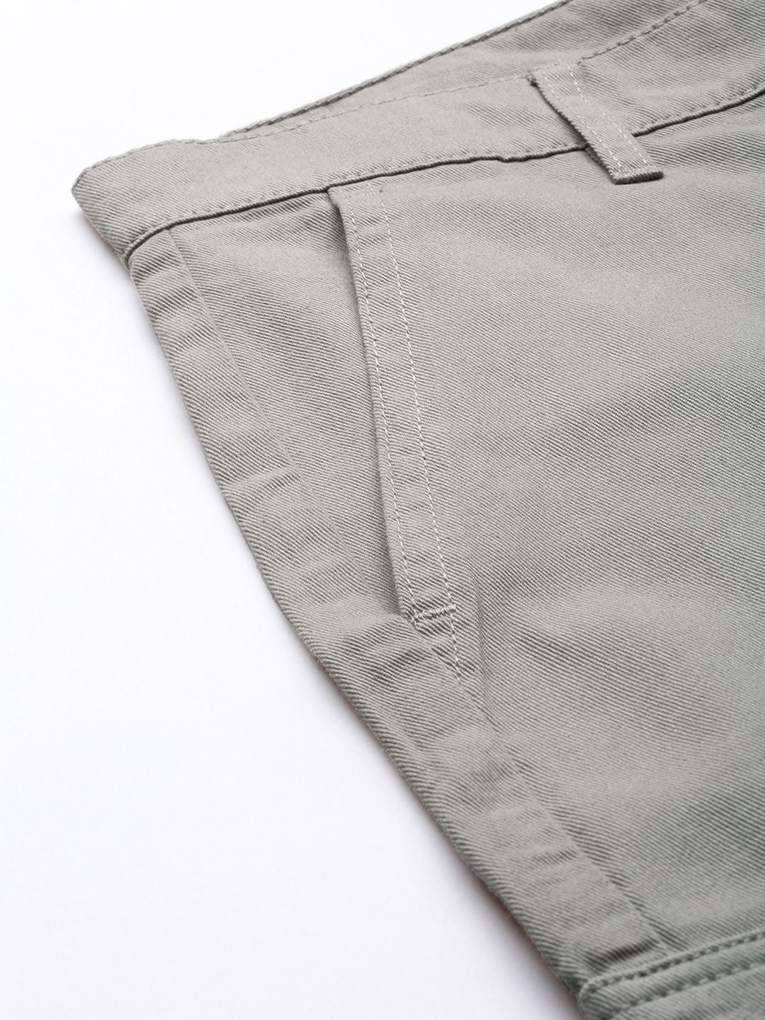 The Indian Garage Co Men Grey Slim Fit Cotton Cargos Trousers