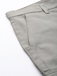The Indian Garage Co Men Grey Slim Fit Cotton Cargos Trousers