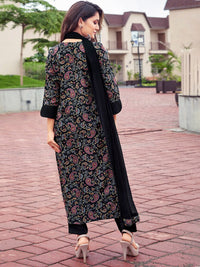 KALINI Paisley Printed Keyhole Neck Straight Kurta & Trouser With Dupatta