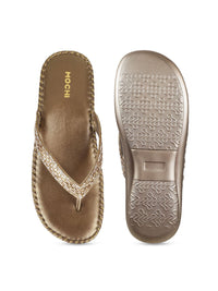 Mochi Women Gold-Toned Embellished Flats