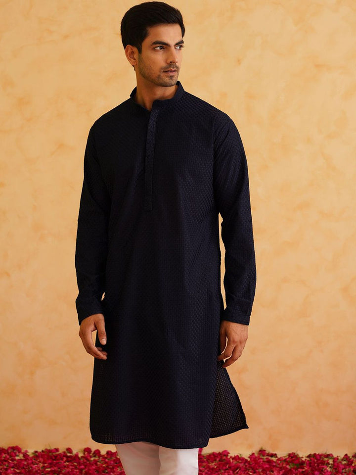 SOJANYA Embroidered Regular Thread Work Pure Cotton Kurta with Churidar