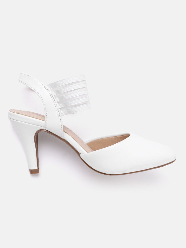 Lino Perros White Slim Heeled Pumps