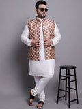 SOJANYA PLUS Regular Silk Cotton Kurta With Pyjamas & Nehru Jacket
