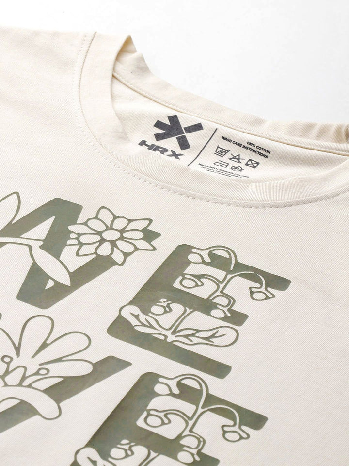 HRX by Hrithik Roshan Typography Printed Pure Cotton T-shirt