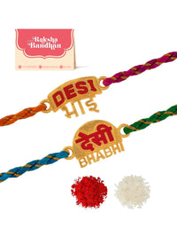 Voylla Desi Bhai-Bhabhi Benang Kombo Pelbagai Warna Lumba Rakhi
