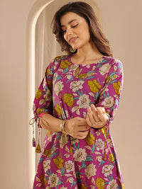 Libas Women Floral Printed Regular Pure Cotton Kurta with Palazzos