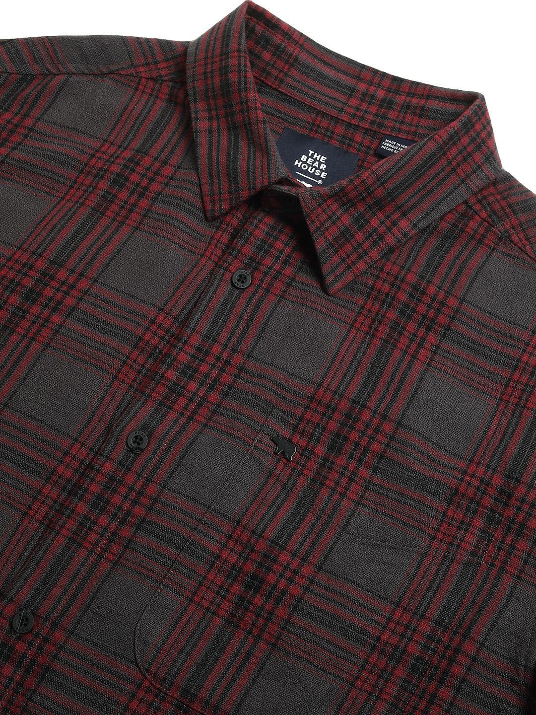 THE BEAR HOUSE Men Tartan Checks Opaque Cotton Relaxed Fit Casual Shirt