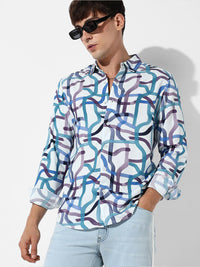 Campus Sutra Classic Abstract Printed Casual Shirt