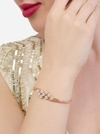 Zaveri Pearls Rose Gold-plated Cubic Zirconia Studded Gelang Kada