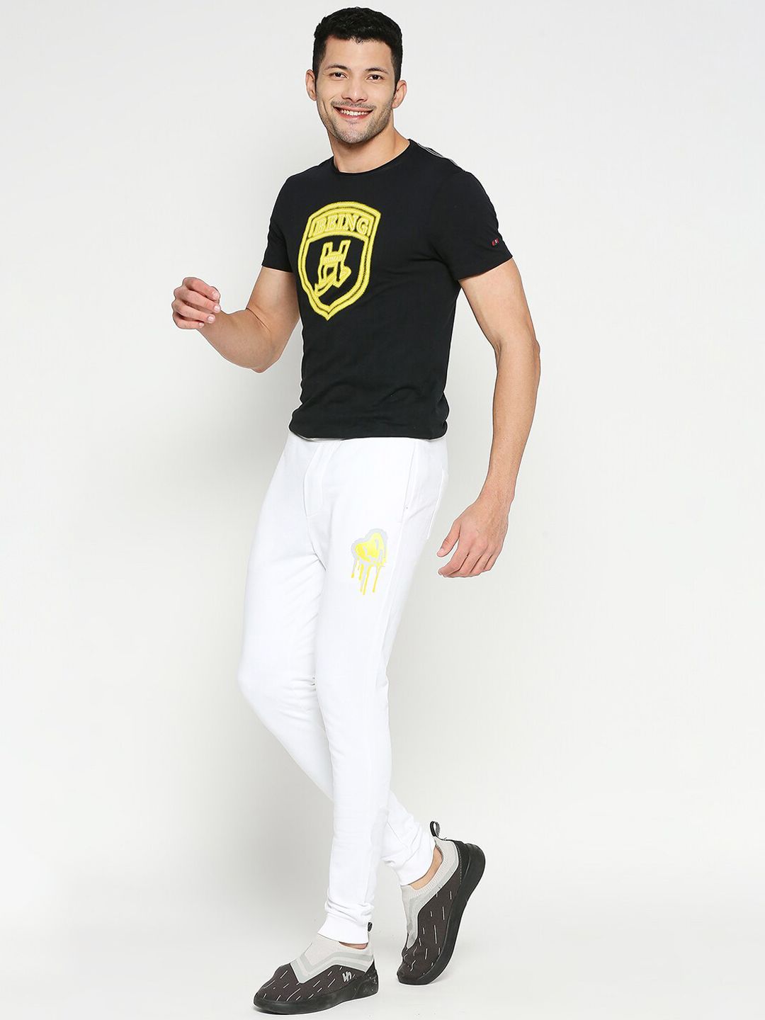 Being Human Men Cotton Mid-Rise Joggers
