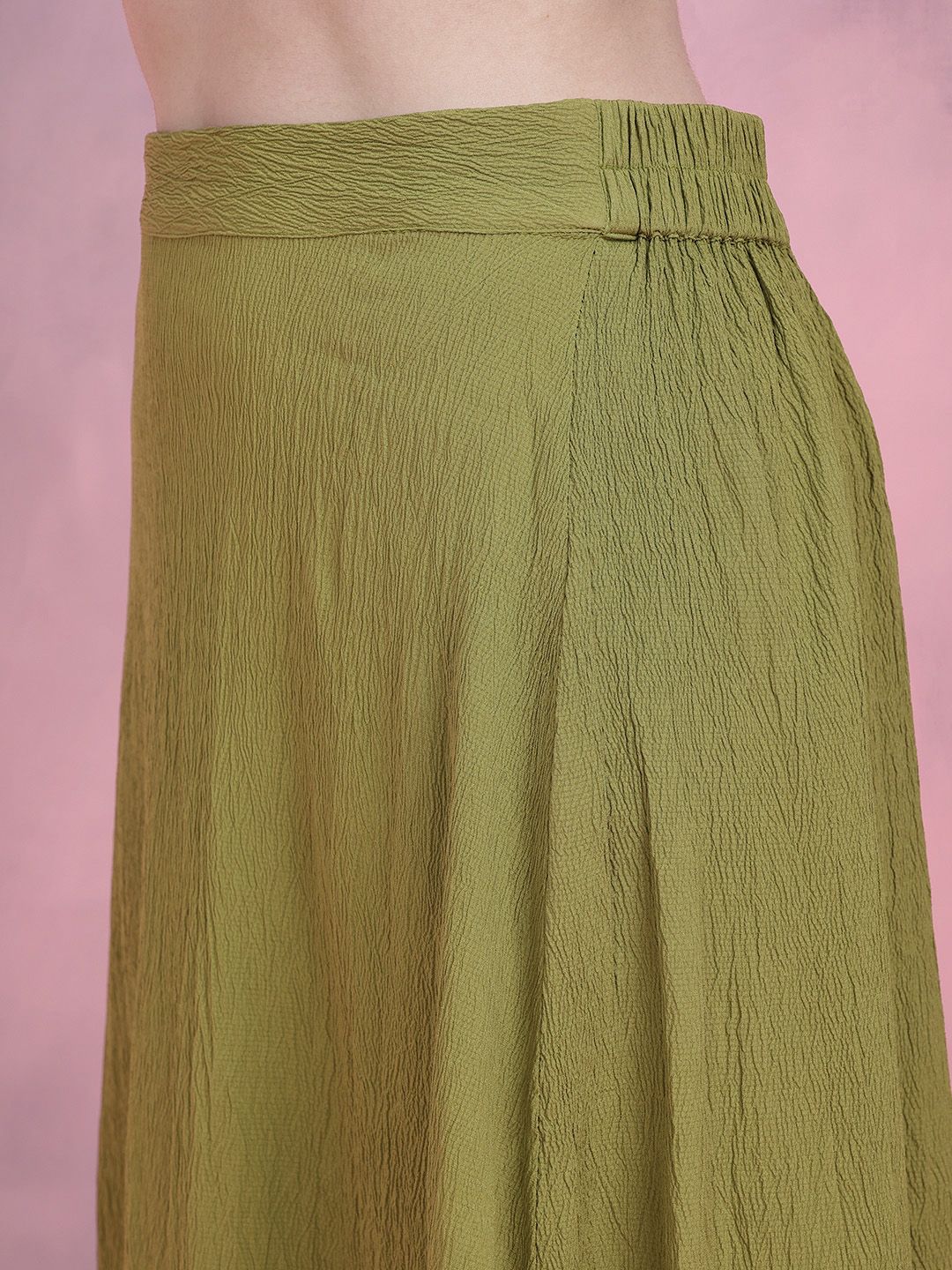 DressBerry Crinkle Cropped  Top & Midi Skirt