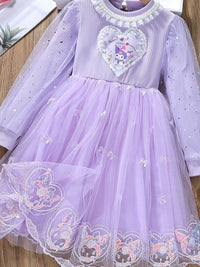 YK Girls Embroidered Fit and Flare Dress
