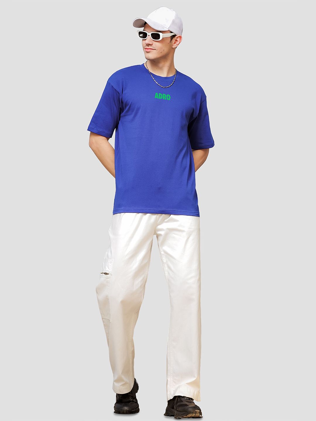 ADRO Lelaki Grafik Bercetak T-Shirt Bersaiz Besar Kapas Leher Bulat