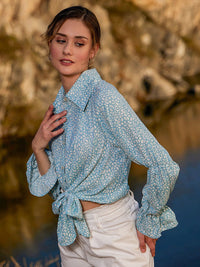 Athena Abstract Printed Shirt Style Top