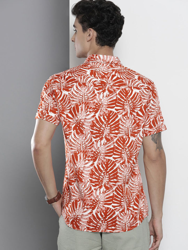 The Indian Garage Co Men Regular Fit Tropical Printed Cotton Resortwear Shirt
