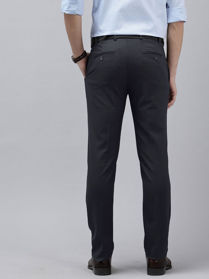 Park Avenue Men Textured Slim Fit Formal Trousers