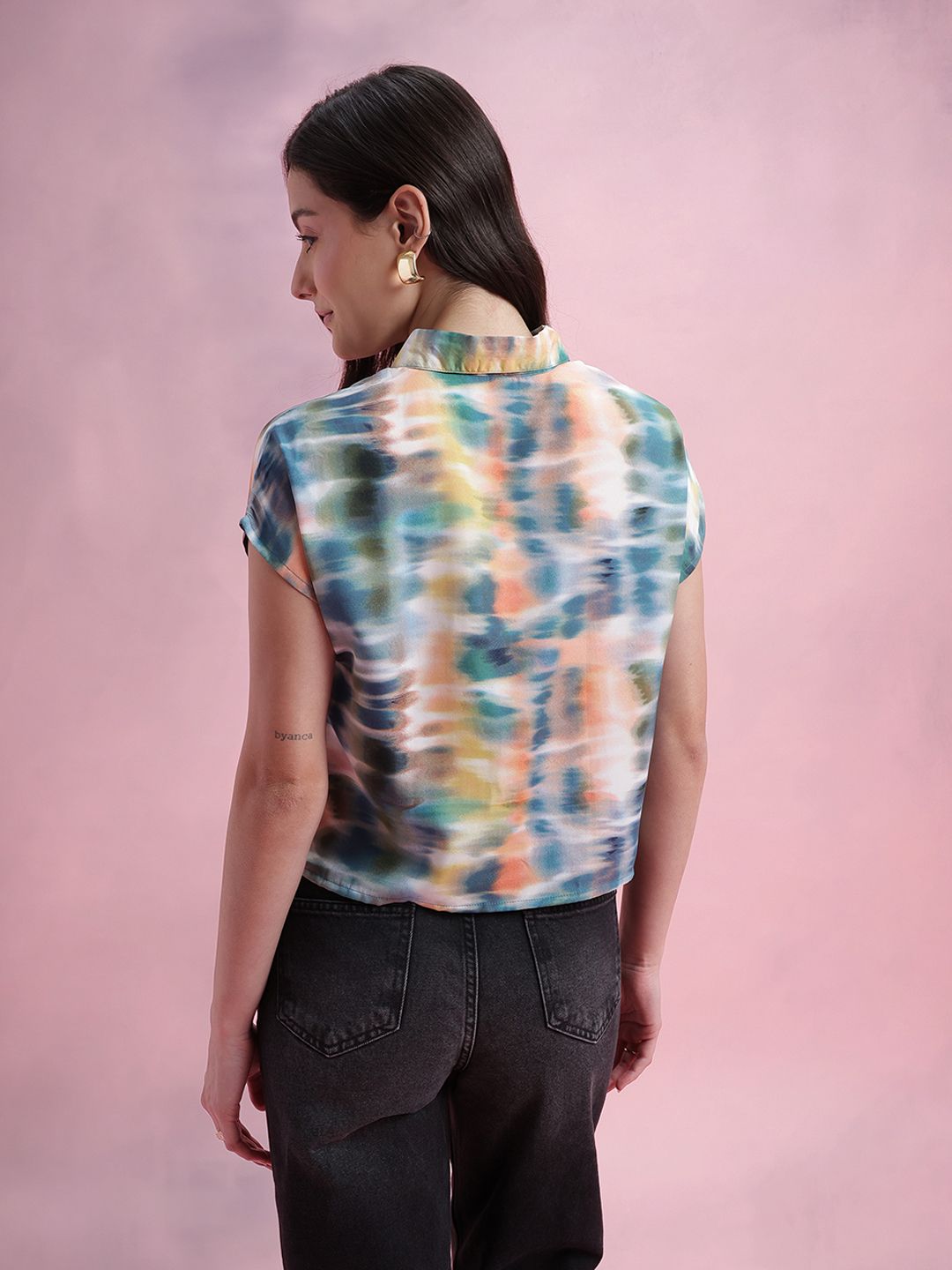 DressBerry Dyed Extended Sleeves Shirt Style Top