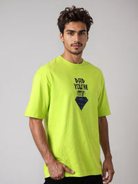 The Indian Garage Co Men Superman Typography Printed Round Neck Pure Cotton Boxy T-shirt