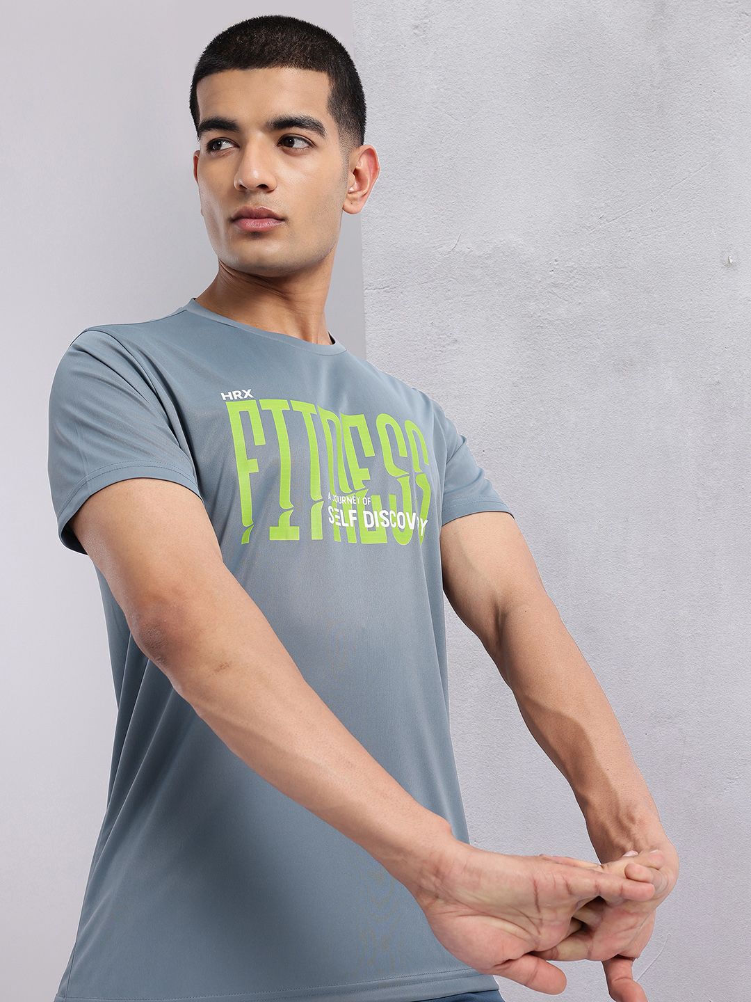 HRX by Hrithik Roshan Typography Printed Rapid-Dry Training T-shirt