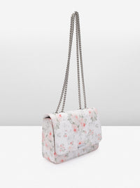 Lino Perros Floral Printed Structured Sling Bag