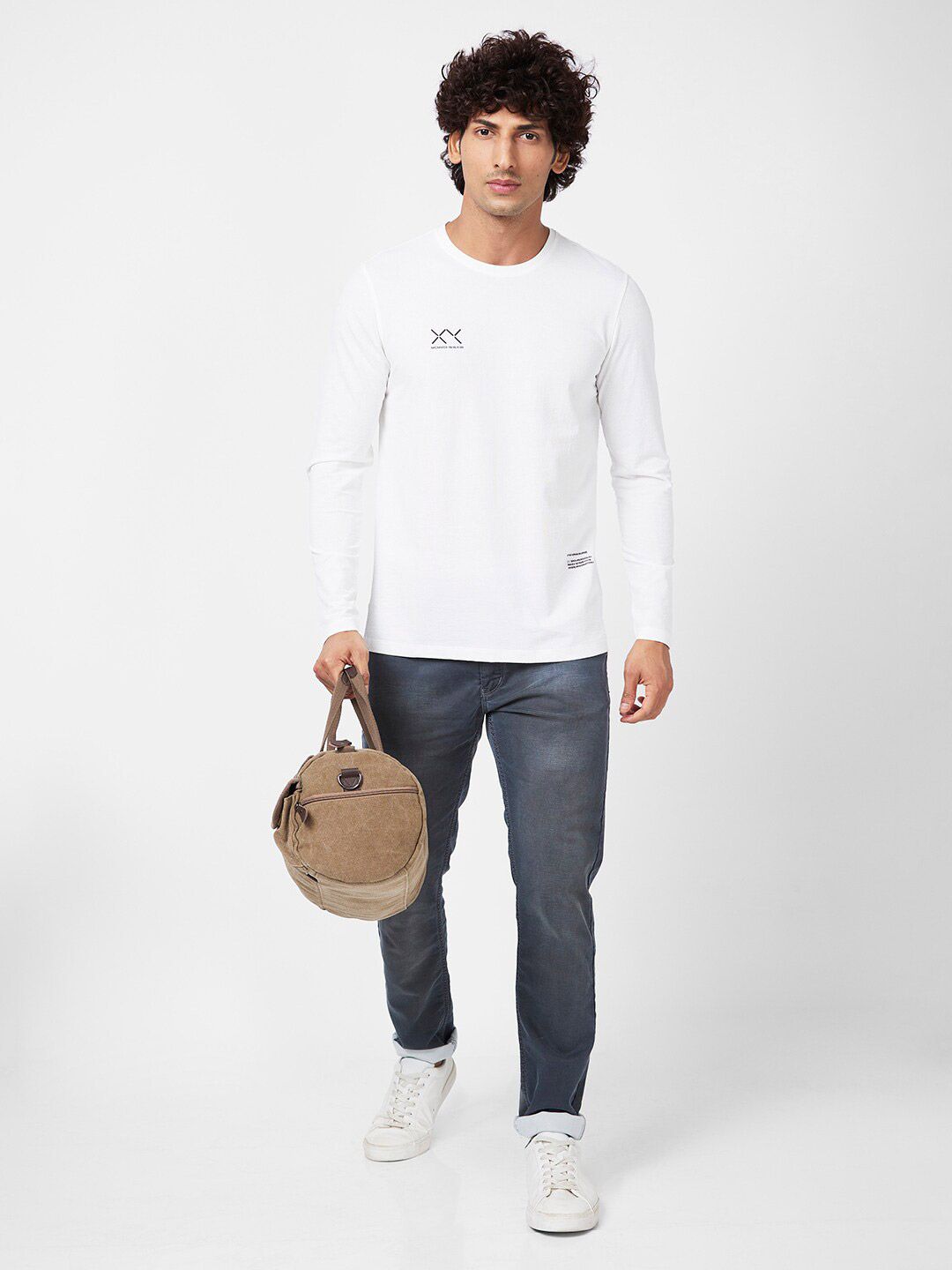 SPYKAR Long Sleeves Slim Fit Cotton T-shirt
